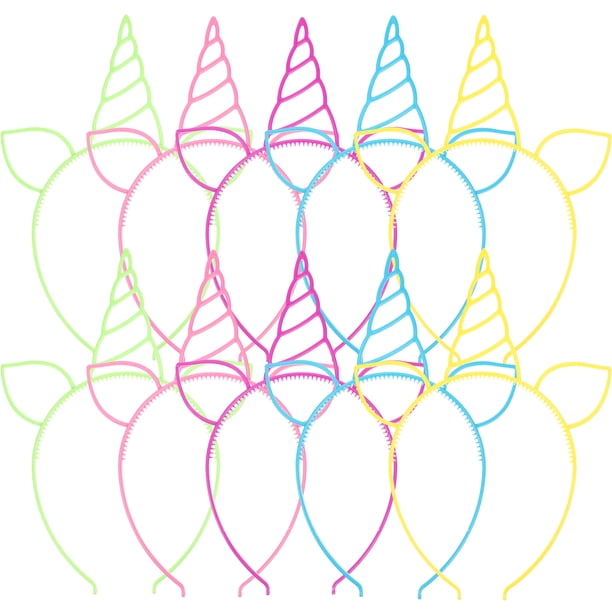 10 piezas de aros de pelo de unicornio para cosplay, decoración para fiesta de disfraces, suministros para fiesta de Halloween