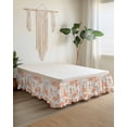 thumbnail image 2 of Orange Starfish Wrap Around Bed Skirts for Queen Bed 18" Drop,Bed Skirt with Adjustable Elastic Belt Dust Ruffle Bed Valance for Bedroom Hotel Rustic Ocean Coastal Shells Conch Coral Bed Frame Cover, 2 of 7