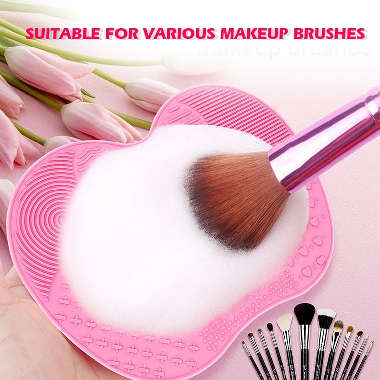 Pink Makeup Brush Cleaning Mat