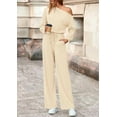 thumbnail image 4 of PRETTYGARDEN Long Sleeve Jumpsuit For Women Dressy Off Shoulder One Piece Loose Wide Leg Jumpsuits Casual Flowy Romper, 4 of 8