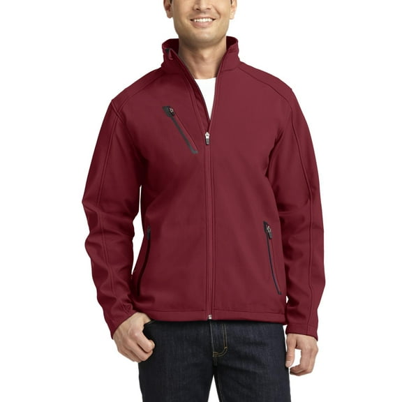 Just Blanks Welded Soft Shell Jacket Through Cadet Collar With Chin Guard, Garnet, 4XL