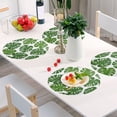 thumbnail image 6 of Ryvnso Palm Tropical Leaf Round Plate Mats Dining Table Placemat Set of 4 for Holiday Decoration, 6 of 7