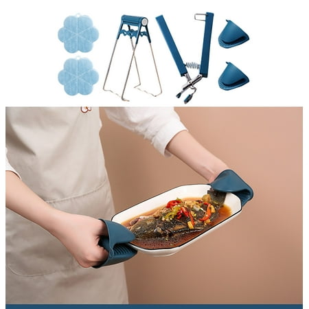 

Oven Mitts ，6 Kitchen Ironing Sets Bowl Clips Gloves Cooking Clips And Ironing Pads