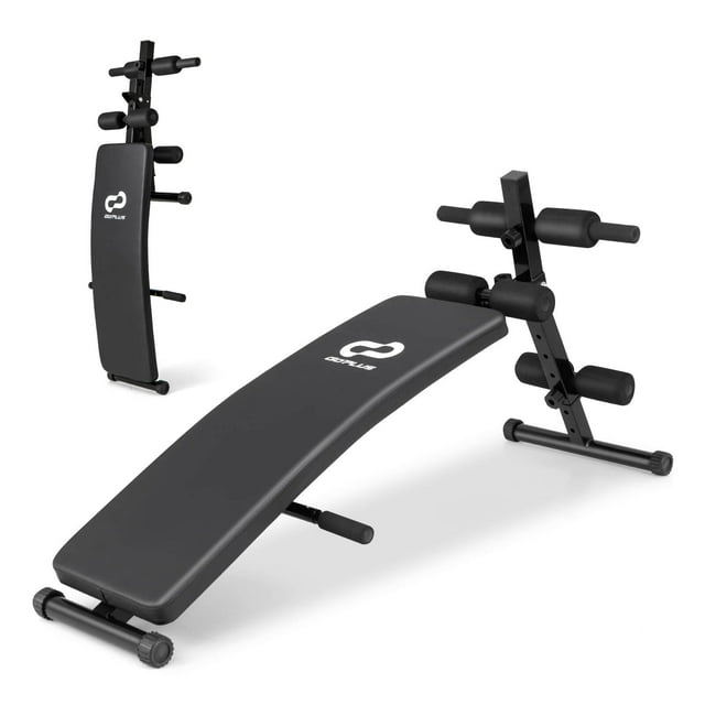 Banc d'Assise Goplus à Déclin Réglable pour l'Exercice avec Siège Rembourré en Mousse à Haute Densité