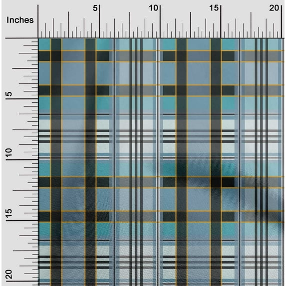 oneOone Georgette Viscose Fabric Madras Check Printed Fabric 1 Yard 42 Inch Wide