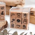 thumbnail image 4 of Juego de 9 Sellos de Madera con Diseño de , Ideal para Planificadores, Álbumes de Recortes y Calendarios. A, 4 of 5