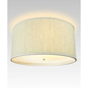Moderne Flush Mount Conversion Kit 14"w Textured Oatmeal Hardback Drum Lampshade