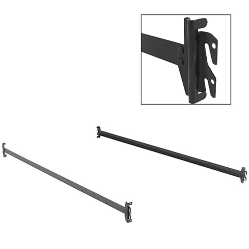 Queen 82 Inch 84h Black Bed Frame Side, Queen Bed Rails With Hooks For Headboard And Footboard
