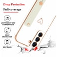thumbnail image 2 of Compatible with Samsung Galaxy S22 Plus 6.6" 2022 Case Thin for Women Girls,Soft TPU Plating Bumper Wristband Holder Case Slim Anti-Scratch Shockproof Love Heart Cute Case(Elegant White), 2 of 14