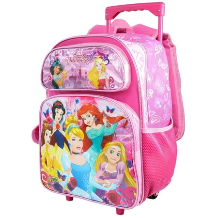 Disney Princess Large School Rolling Backpack 16