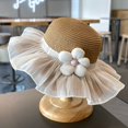 thumbnail image 4 of Tigivemen Wide Brim Flower Sun Hat for Toddler Baby Girls with Purse Tea Party Straw Buacket Hats and Crossbody Shoulder Bag Khaki Size One Size, 4 of 4