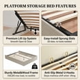 thumbnail image 6 of Zanmintaobo Full Size Lift up Storage Bed Frame, Headboard-Free Wood Platform,Whitewash Finish,Heavy Duty Slats, No Box Spring Needed,Rustic Off White, 6 of 12