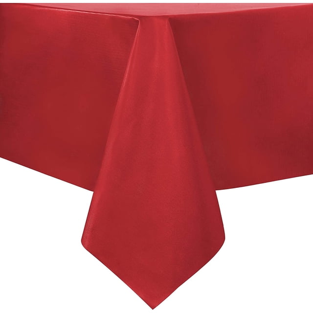 Sancua - Paquete de 2 protectores de mesa de plástico transparente de 137 x 198 cm, rectangulares de PVC transparente con borde de encaje, 100 % impermeables, para comedor, cocina, interior y exterior