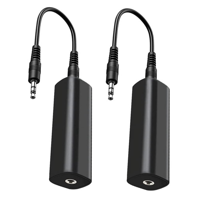 Ground Loop Isolator Noise Filter for Car Audio/Home Stereo,2 PCS with 3.5mm Audio Cables