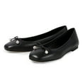 thumbnail image 2 of FSJ Women Square Toe Slip on Ballet Shoes Bowknot with Pearls Flats Comfortable Dance Work Shoes Size 14 Black, 2 of 5