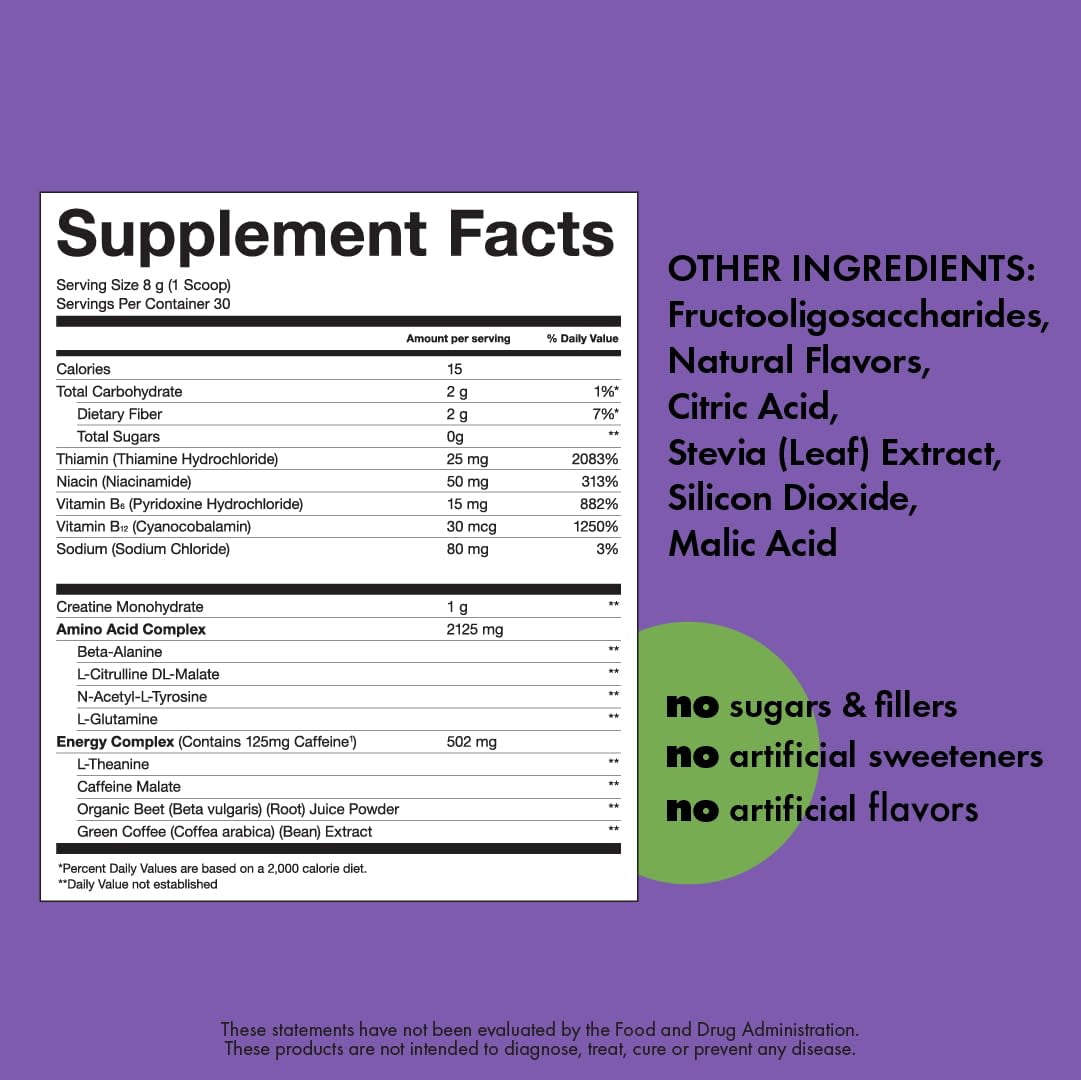Kick Pre Workout Powder, Grapefruit Flavor