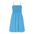thumbnail image 6 of Dresses for Women 2026 Casual Spring Solid Color Slim Shoulder Strap Bohemian Bag MIDI Skirt Fashion Beach Vacation Clothes, 6 of 8