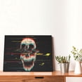 thumbnail image 4 of Balery Glitch Screaming Skull Pattern Canvas Decorative Picture – 30x40in Premium Wall Art, Modern Canvas Print for Home Decor（Horizontal）, 4 of 6