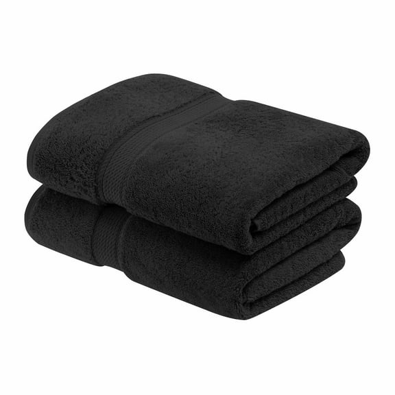 Egyptian Cotton 900 GSM Hotel Quality 2-Piece Bath Towel Set Black
