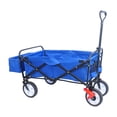 thumbnail image 3 of Gzxs Rolling Garden Cart, Collapsible Outdoor Utility Camping Wagon with 360 Degree Swivel Wheels (2 Brakes) & Adjustable Handle, 150lbs Weight Capacity (Blue), 3 of 9