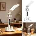 thumbnail image 3 of QuanTara Foldable LED Desk Lamp with Fan & Digital Display, Rechargeable Touch Control Task Light with Pen Holder, Dimmable Eye-Caring Table Lamp for Bedside, Dorm & Workspace, 3 of 8