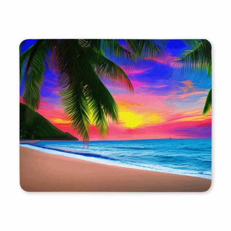 Beach Scene Mouse pad Gaming Mouse pad Mousepad Nonslip Rubber Backing,Non-Slip Rubber Base Wireless Mouse Pad for Laptop