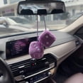 thumbnail image 3 of Pair Of Retro Square Mirror Hanging Couple Fuzzy Plush Dice, 3 of 5
