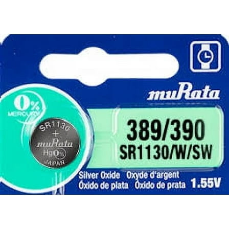 Sony Murata 389/390 - SR1130W/SR1130SW Silver Oxide Button Battery 1.55V - 2 Pack + 30% Off!