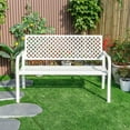 thumbnail image 5 of Winter Wonderland- White All-Steel Garden Bench for Relaxation, 5 of 5