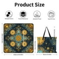 thumbnail image 2 of Ornate Mandala Teal Gold Design Waterproof Picnic Blanket with Foldable Zipper, Suitable for Outdoor Use, Suitable for Travel, Camping, Beaches, Parks, Grasslands, Picnic Blanket Accessories, 2 of 7