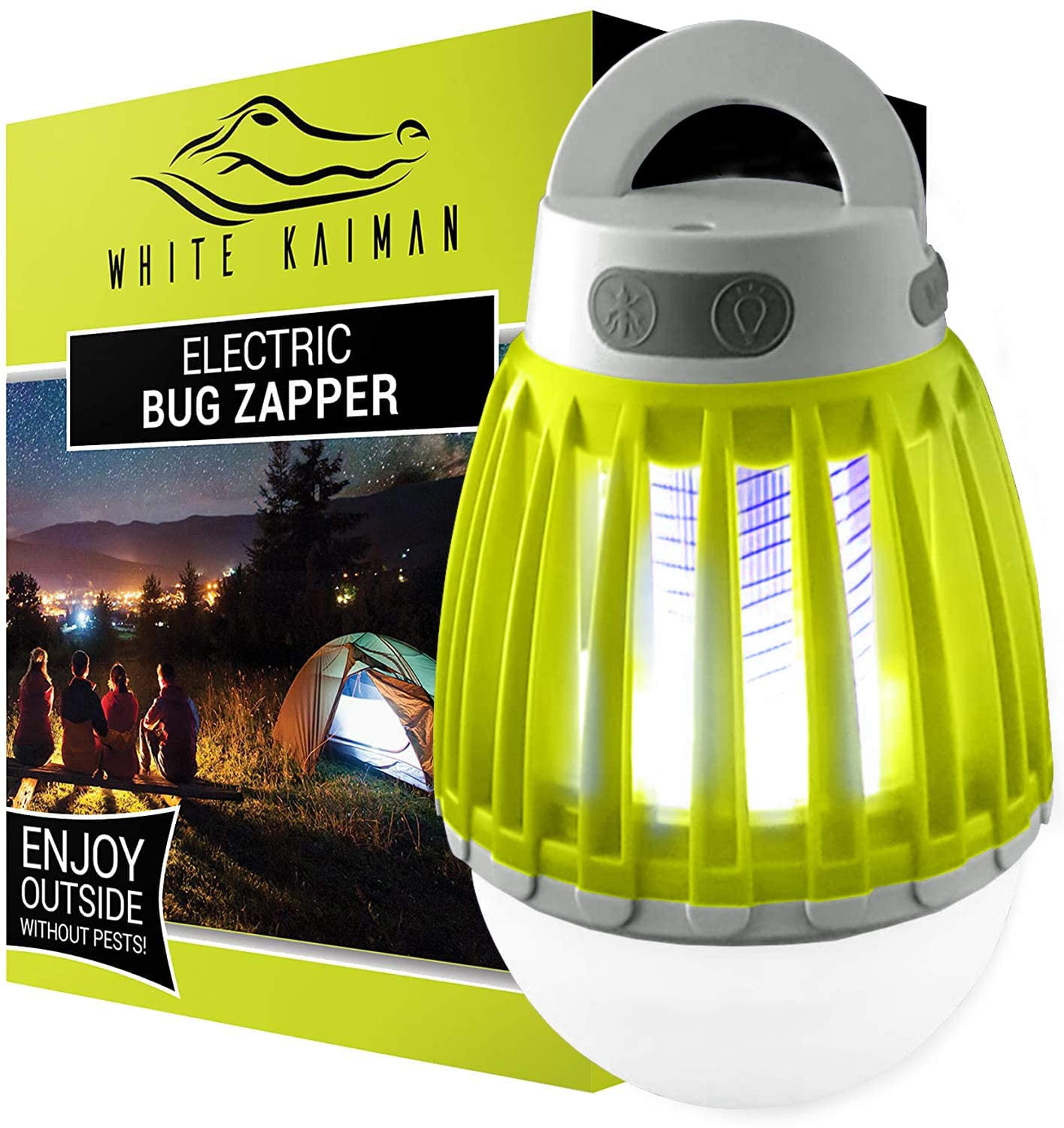 Rechargeable Waterproof Mosquito Killer Light Bulb for Indoors & Outdoors Orange White Kaiman 2 in 1 Bug Zapper Outdoor 