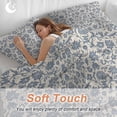 thumbnail image 5 of Light Blue Floral Bedding 3 Piece Duvet Cover Set Queen Size, Rustic Vintage Flowers Botanical Spring Soft Microfiber Comforter Cover with Zipper Closure & Pillowcases, FadeResistant Quilt Cover, 5 of 9
