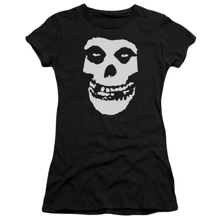misfits punk rock band classic fiend skull white juniors sheer t-shirt