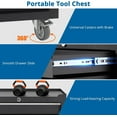 thumbnail image 4 of 4-Drawer Rolling Tool Chest - Mobile Storage Cabinet with Lock & Drawer Liners, black, 4 of 9