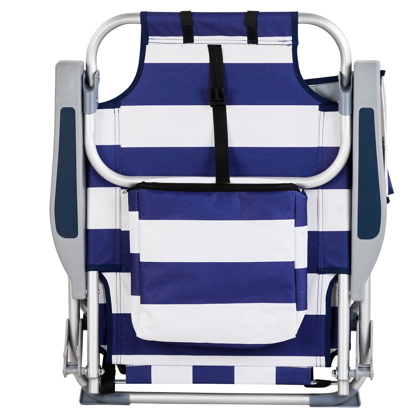 Beach Chair, Short Oxford Cloth Silver White Aluminum Tube Bearing Blue 63*65*82cm