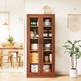 thumbnail image 6 of Fesbos Glass Display Cabinet, Metal Storage Cabinet Bookcase with 4 Adjustable Shelves and Acrylic Doors,5-Tier Curio Cabinet for Home, Office and Exhibition Hall, 6 of 11