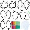 thumbnail image 2 of 10 Pcs Fall Leaf Crafts Kit DIY Tissue Paper Suncatchers Autumn Decorations Window Art Autumn Sun Catchers for Kids Silhouette Window Decorations Classroom Activity Thanksgiving Art$$Art & Craft, 2 of 6