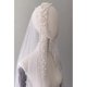 thumbnail image 5 of Romántico velo de novia estilo catedral de una capa con cuentas de perlas, 5 of 5