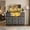 Gray, variant on LED TV Stand for 50/55 inch TV, Dresser with 8 Fabric Drawers, Entertainment Center with Open Storage Shelves & Power Outlet, Tall Storage Chest for Bedroom, Living Room, Pink