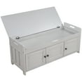 thumbnail image 5 of Bellemave Entryway Storage Bench with Cushion Seating, Shoe Bench with Cabinet and Shelves, Wooden End of Bed Bench for Bedroom/Living Room/Entryway/Foyer/Hallway (Gray Wash), 5 of 11