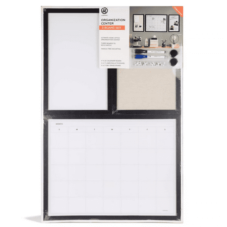 U-BRANDS 3pc 11x17-inch Organization Center - Calendar  Dry Erase and Bulletin Boards