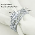 thumbnail image 5 of Newshe 1.7ct Princess Pear White AAAAA Cz 925 Sterling Silver Engagement Wedding Ring Set Size 6, 5 of 7