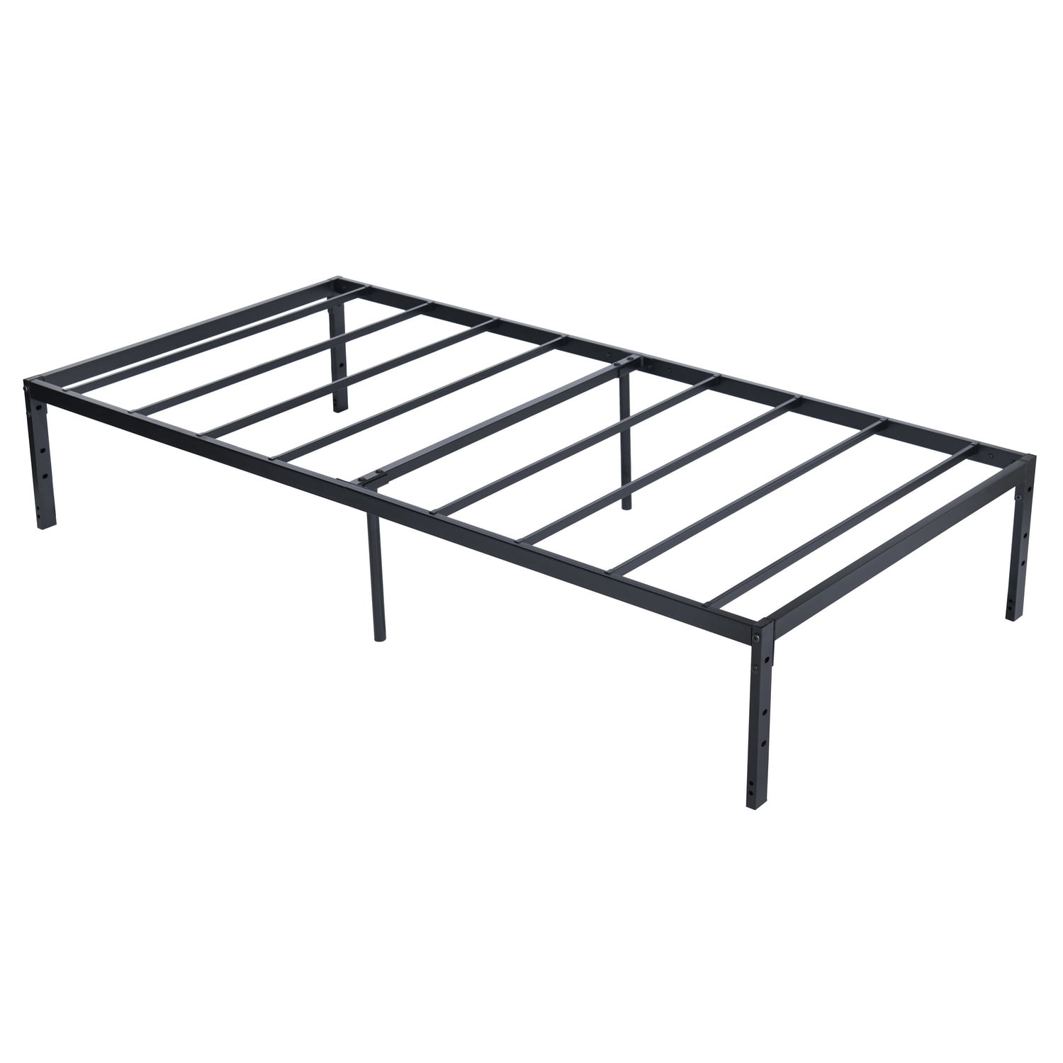 Auto Beyond Single Bed Frame - Heavy-Duty Metal Platform Bed Frame with Under-Bed Storage, Steel Slatted Support Base, Black