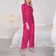 thumbnail image 3 of Fotbe Rose Red Glitter Conjunto de Pijama de Manga Larga para Mujer con Estampado, Ropa de Dormir de 2 Piezas, Conjunto de Casa Suave y Cómodo con Bolsillos-Small, 3 of 7