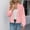 Pink, variant on Fall Fashion Quilted Jacket for Women Basic Crew Neck Long Cuffed Sleeve Zip Up Coats with Pockets Casual Short Solid Color Cardigan Jackets