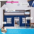 thumbnail image 2 of Max & Lily Loft Bed, Low Solid Wood Twin Loft Bunk Beds for Kids with Ladder and Curtain, 2 of 11