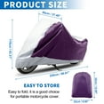 thumbnail image 2 of Motorcycle Cover All Season Universal Weather Waterproof Sun with Storage Bag Fits Up to 86.61'' Motorcycles Vehicle Cover L Purple Silver Tone, 2 of 7