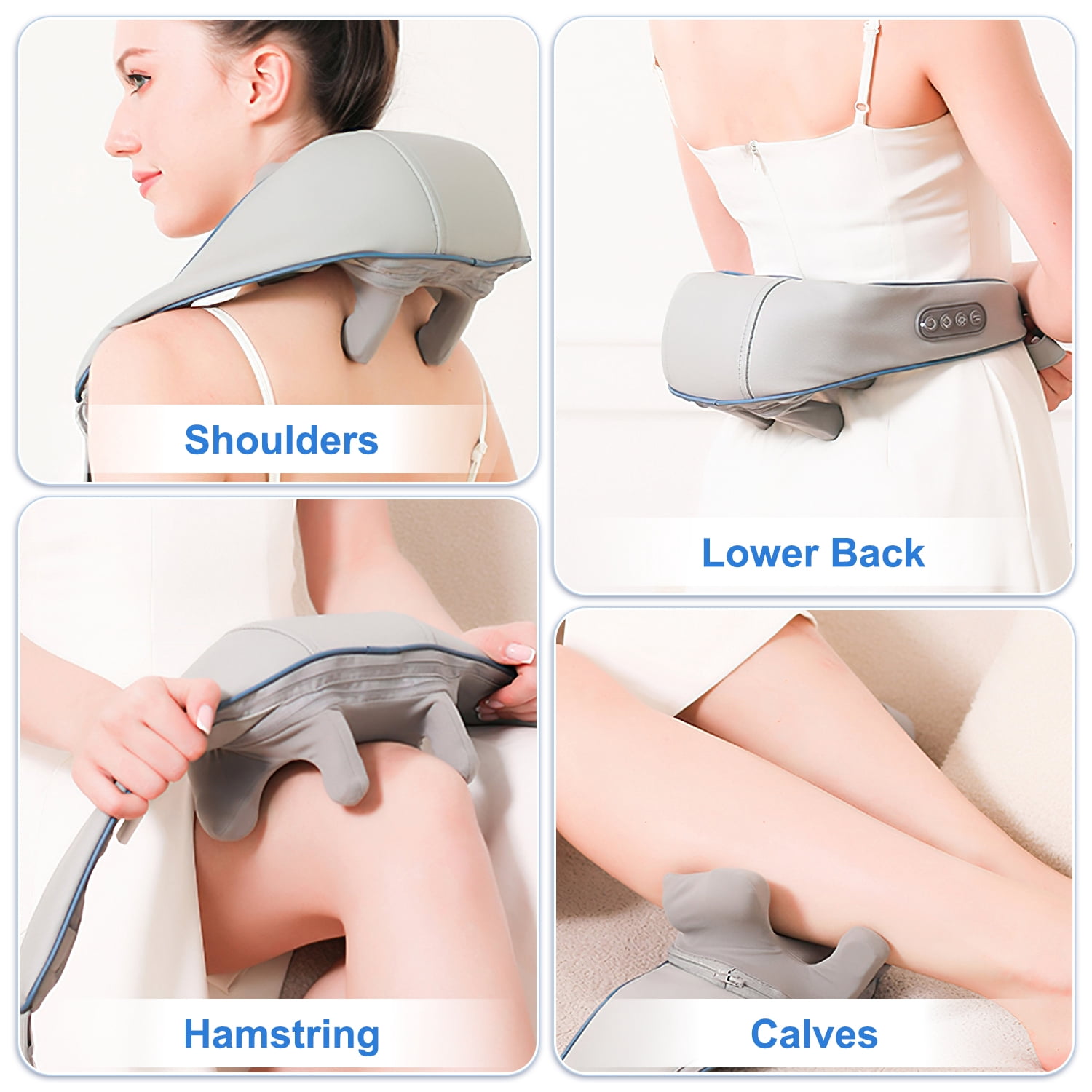 Cshidworld Back Shoulder and Neck Massager for Pain Relief Deep Tissue, Electric Massager with Heat, Neck, Back, Shoulder, Trapezius Muscle Relaxation Massage Pillow, Great Gift for Family