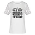 thumbnail image 2 of Blusa de manga corta con estampado de cuello redondo informal para mujer a la moda, Tops de encaje de verano Fridja hjk5731, 2 of 4