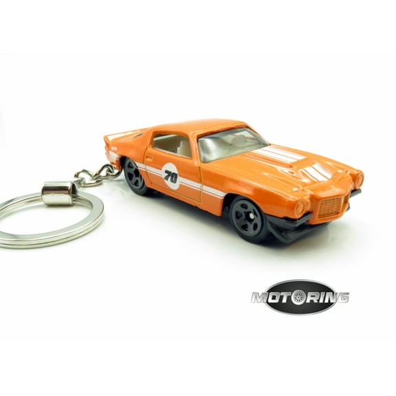 Keychain 1970 '70 Chevy Camaro SS Orange Car Rare Novelty 1:64 Diecast